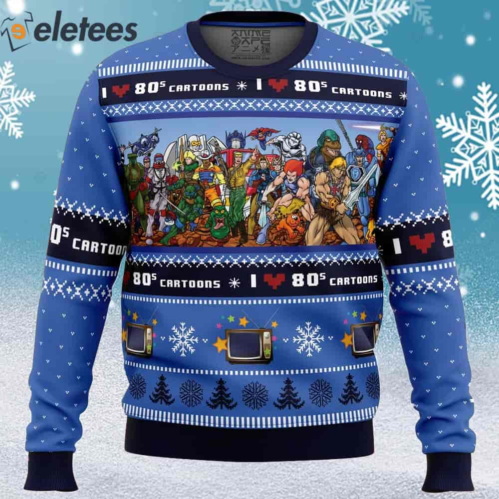 I Love The 80s Cartoons Ugly Christmas Sweater