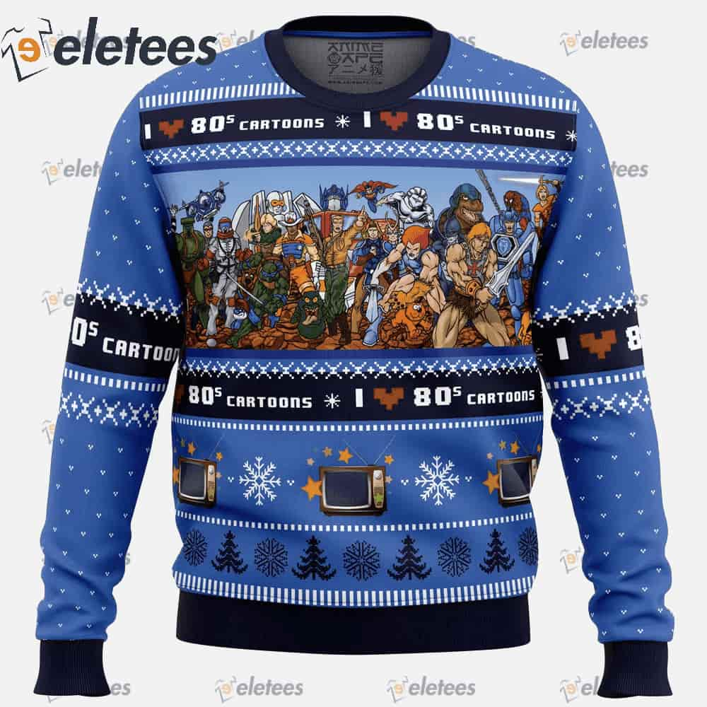 I love the 80s Cartoons Christmas Sweater