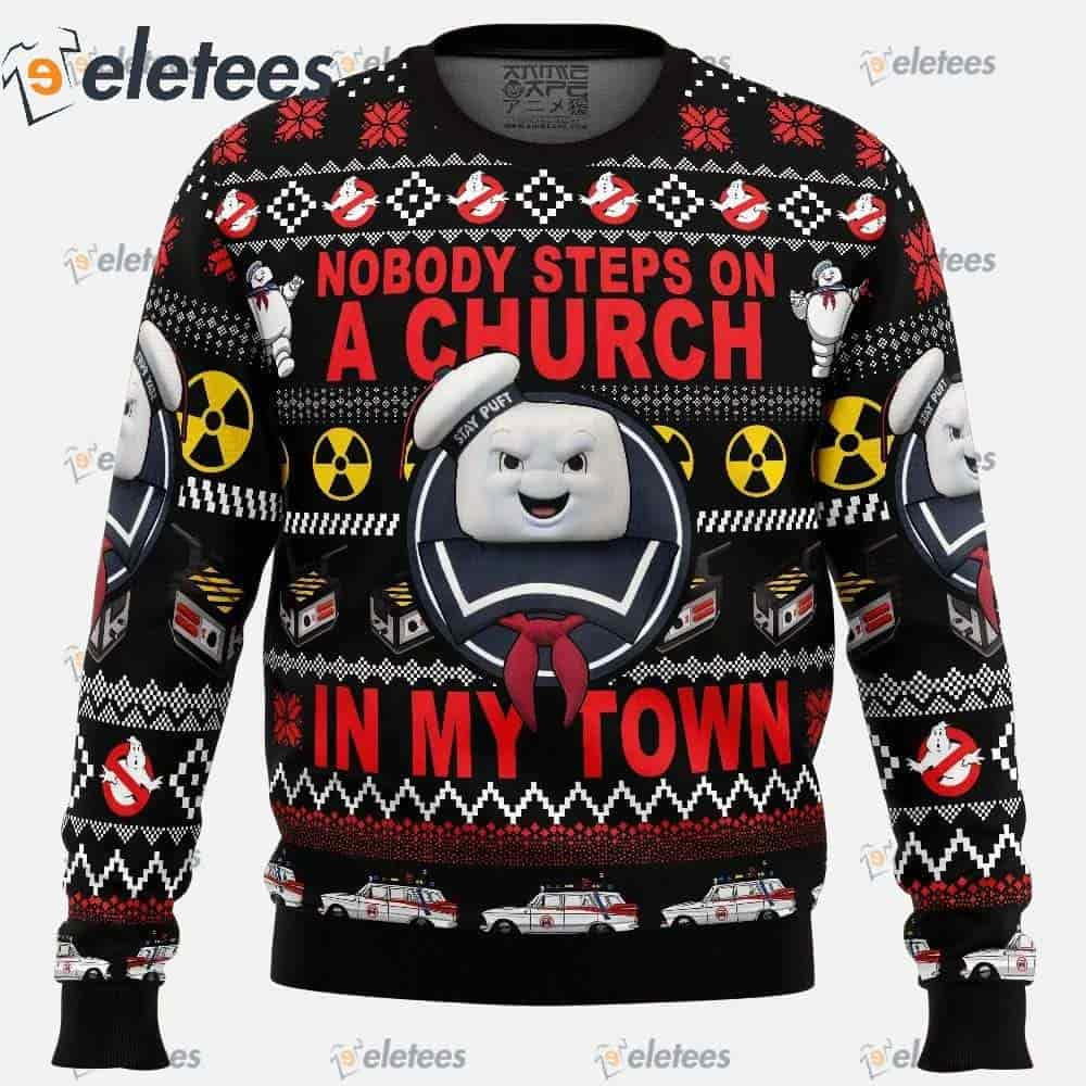 In My Town Ghost Busters Ugly Christmas Sweater