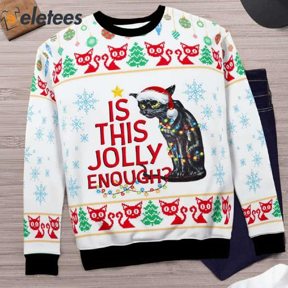 Is This Jolly Enough Cat Lovers Ugly Christmas Sweater