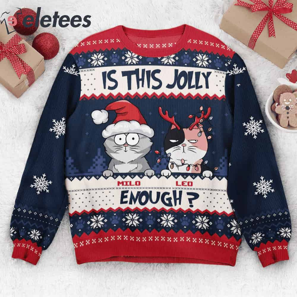 Is This Jolly Enough Custom Name Ugly Christmas Sweater