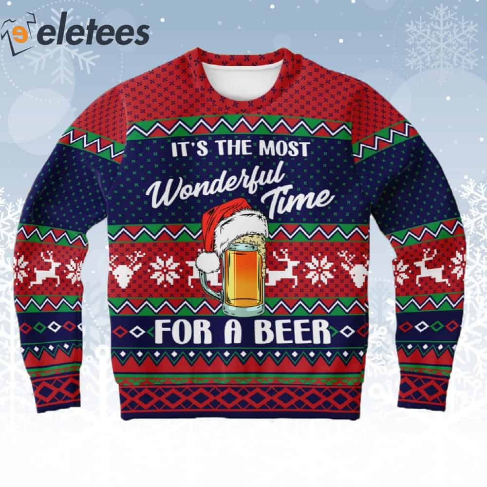 It's The Most Wonderful Time For A Beer Ugly Christmas Sweater