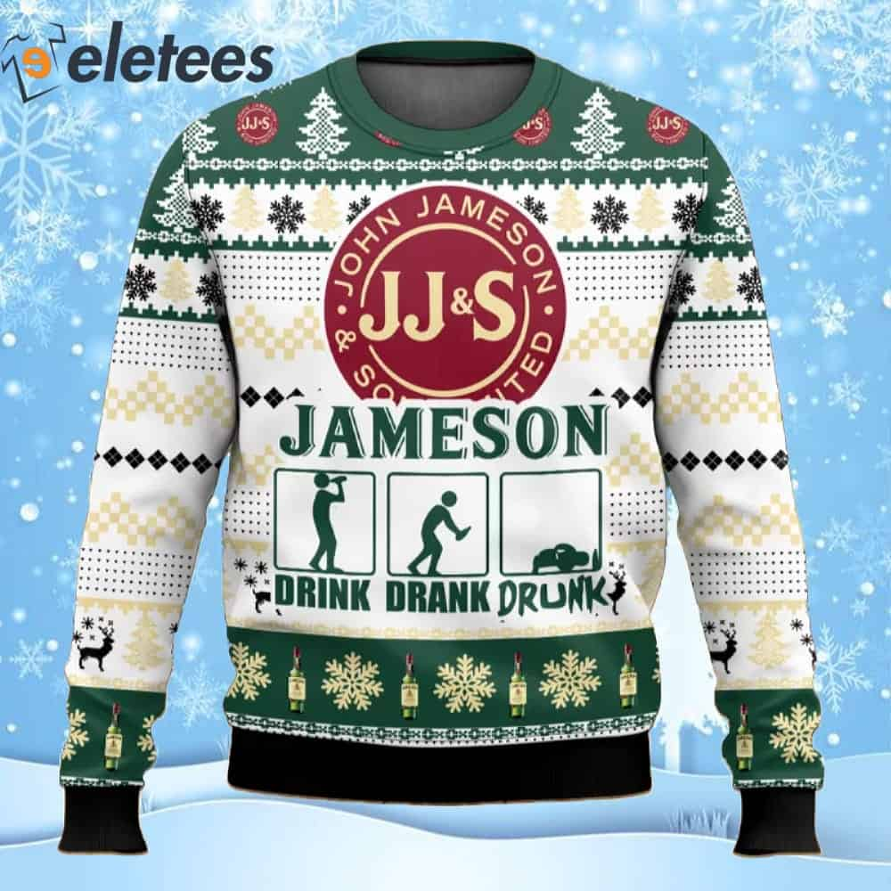 Jameson Whiskey Drink Drank Drunk Ugly Christmas Sweater