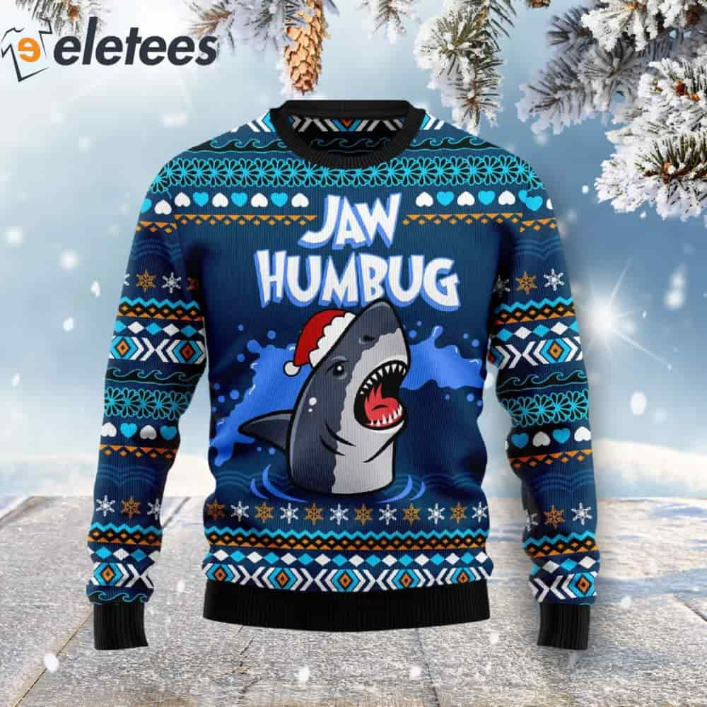 Jaw Humbug Shark Ugly Christmas Sweater