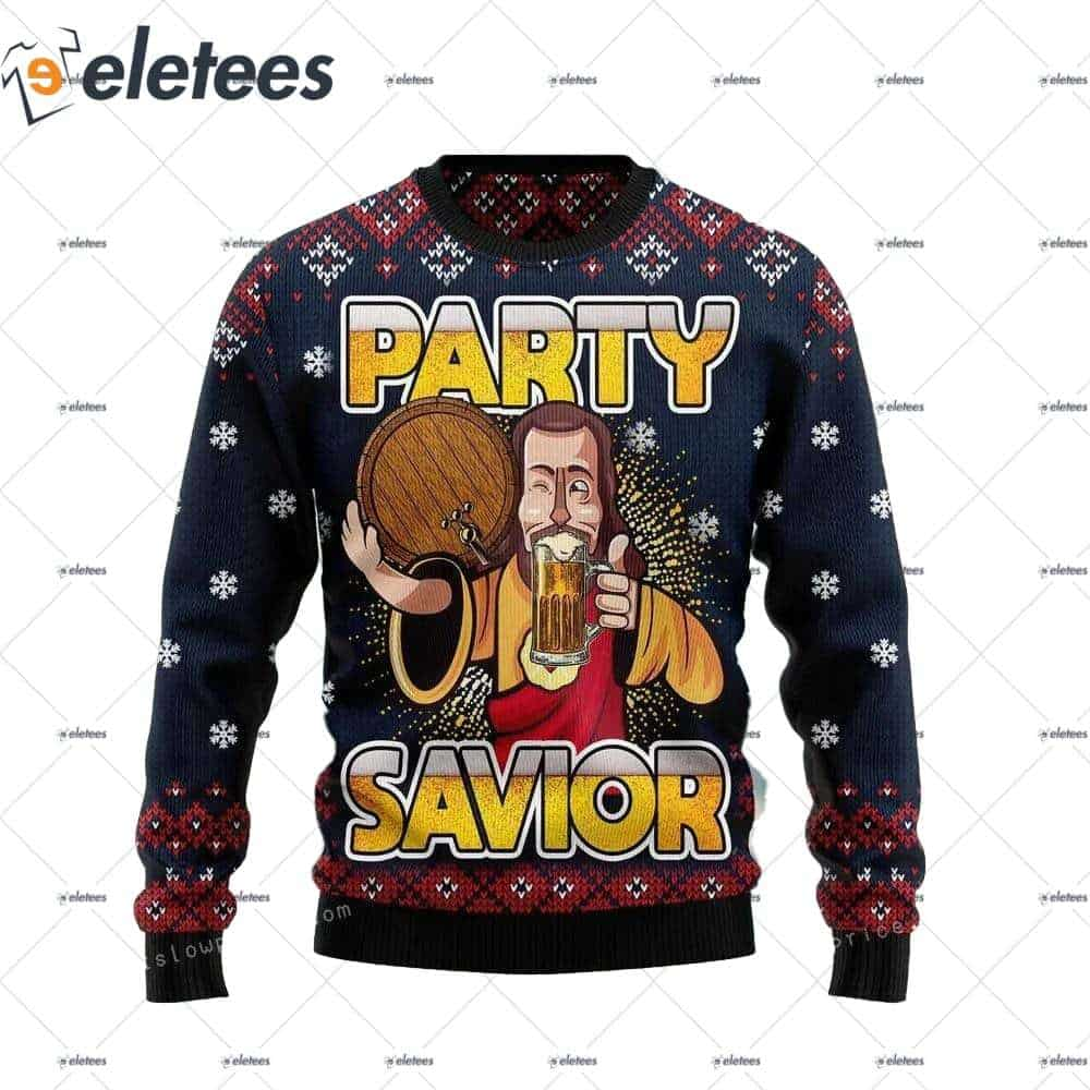 Jesus Party Savior Ugly Sweater