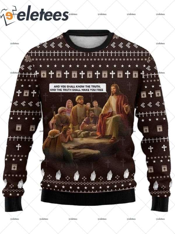 Jesus Teaching Ugly Christmas Sweater