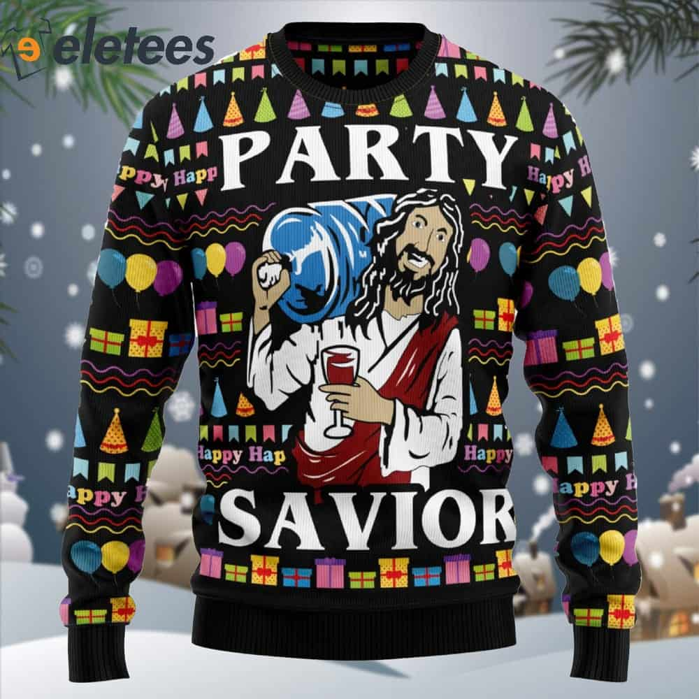 Jesus's Party Savior Ugly Christmas Sweater