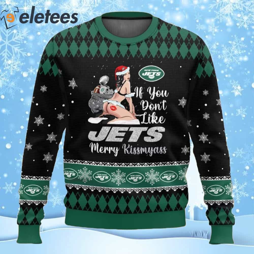 Jets Football Merry Kissmyass Ugly Christmas Sweater