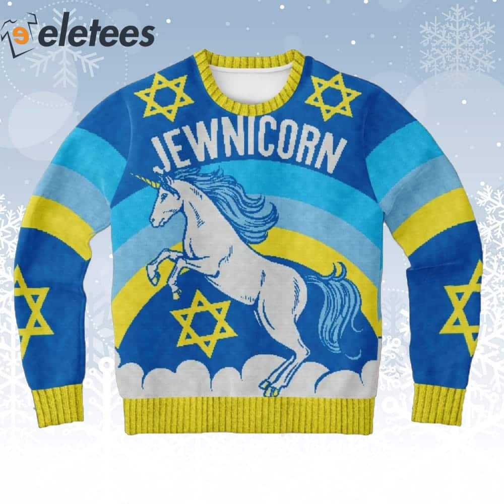 Jewnicorn Star Of David Ugly Christmas Sweater