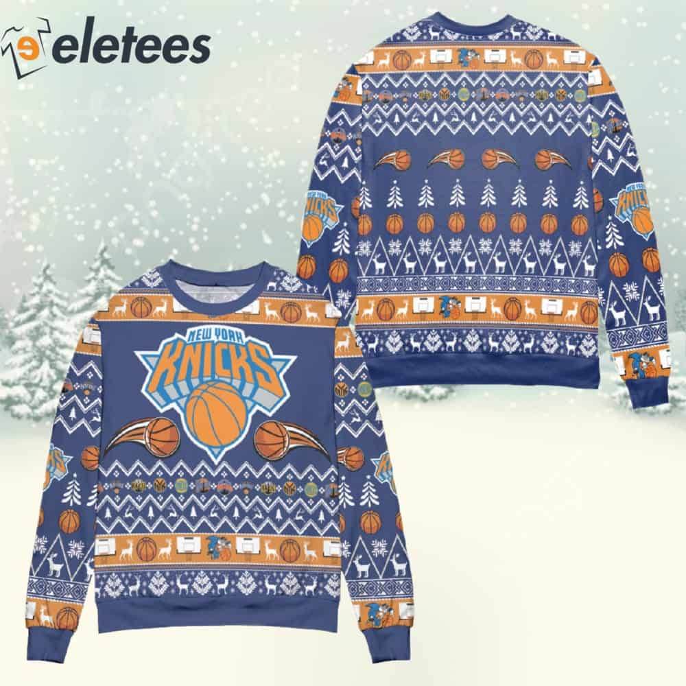 Knicks Basketball Team Ugly Christmas Sweater