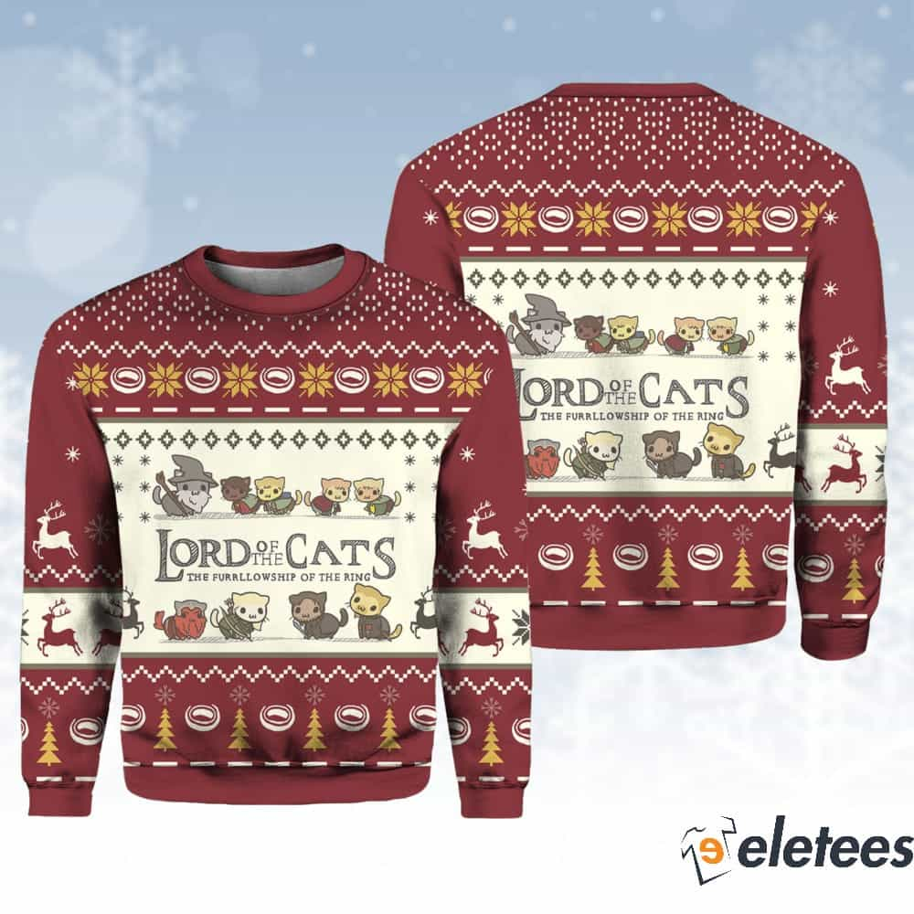 LOTR Lord Of The Cats Christmas Sweater