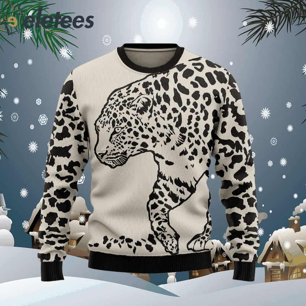 Leopard Pattern Ugly Christmas Sweater