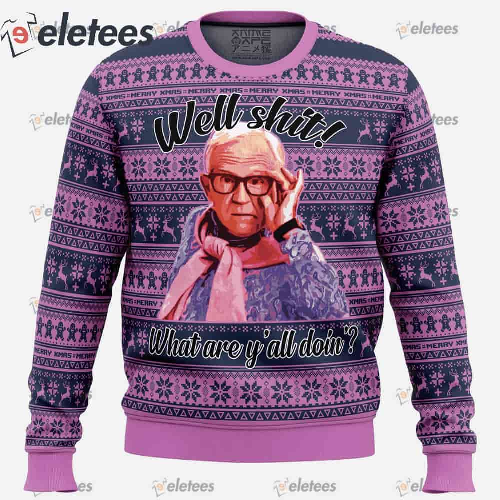 Leslie Jordan Well Shit Ugly Christmas Sweater