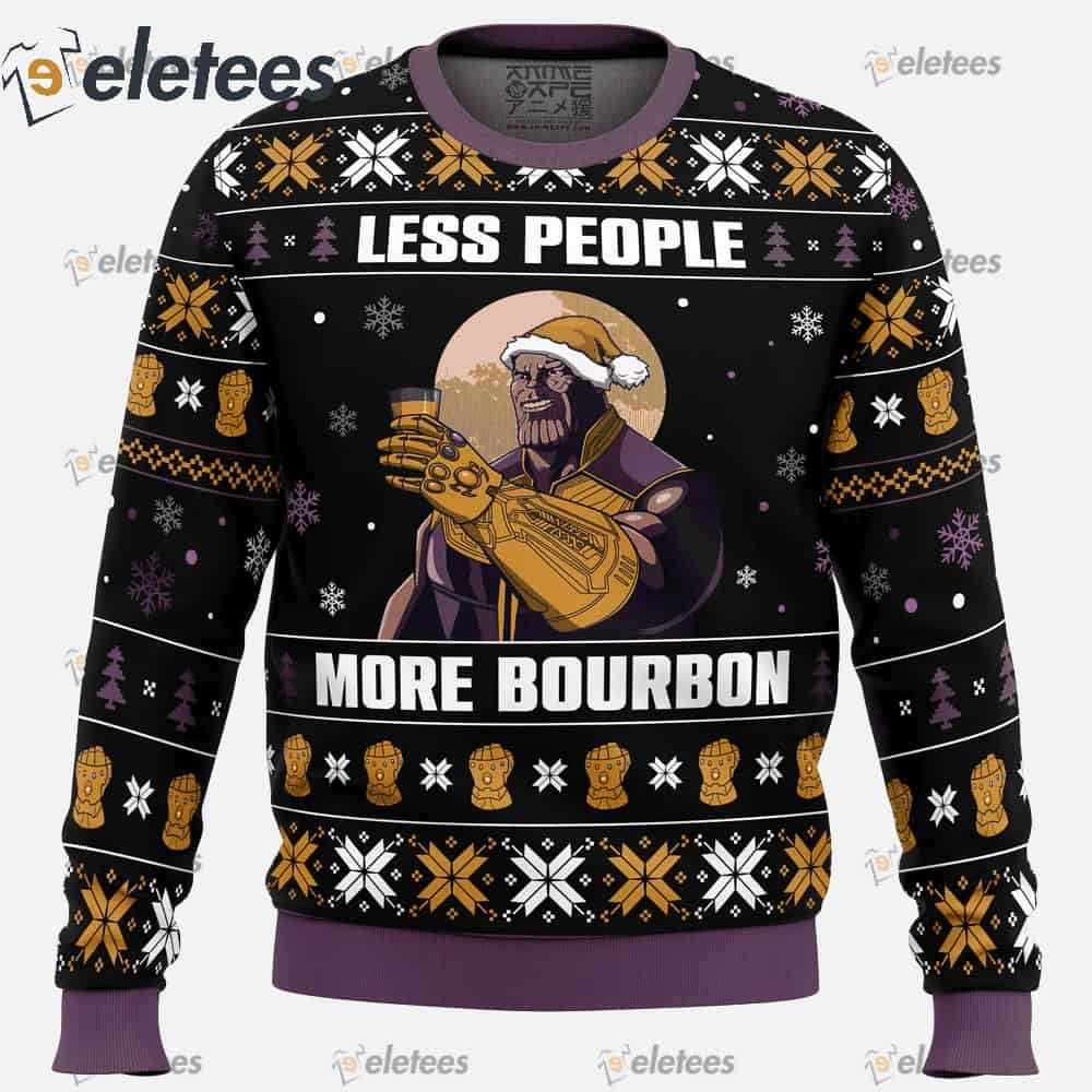 Less People More Bourbon Marvel Comics Ugly Christmas Sweater