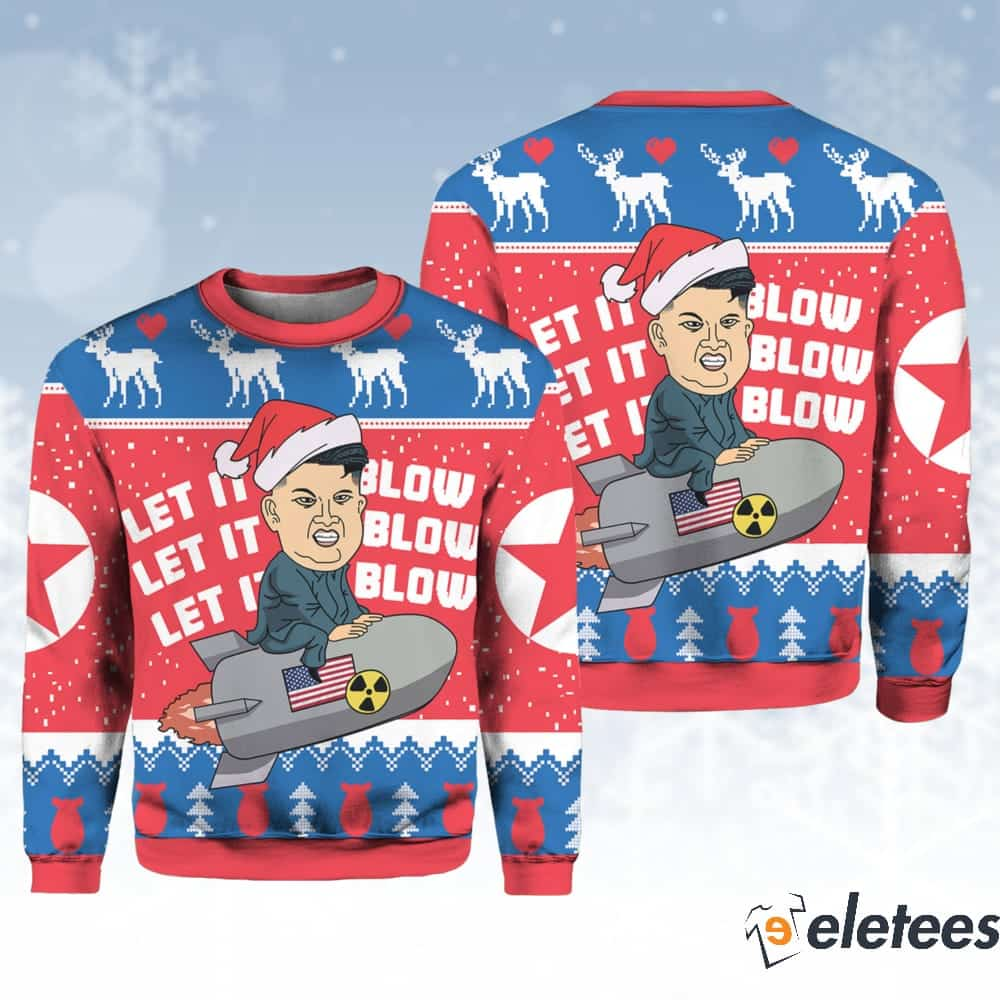 Let It Blow Kim Jong Un Nuclear Ugly Christmas Sweater