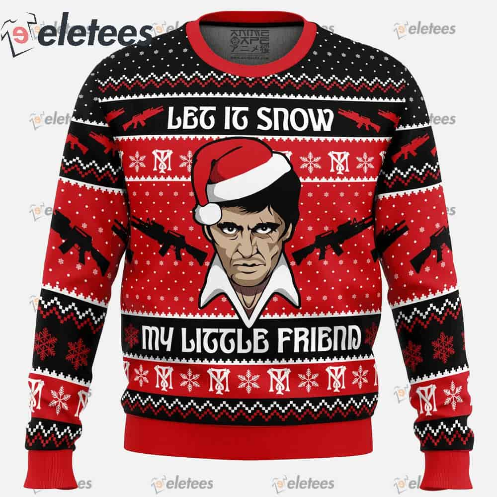 Let It Snow Scarface Ugly Christmas Sweater