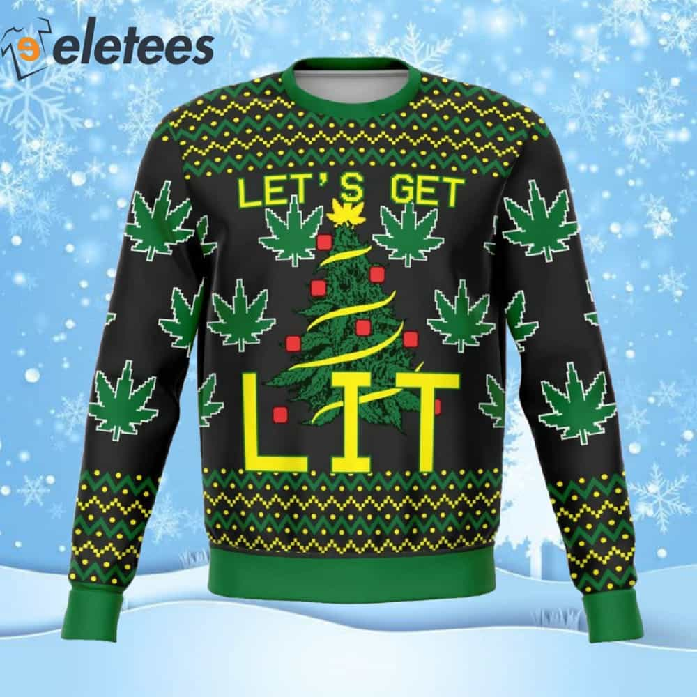 Let's Get Lit Ugly Christmas Sweater