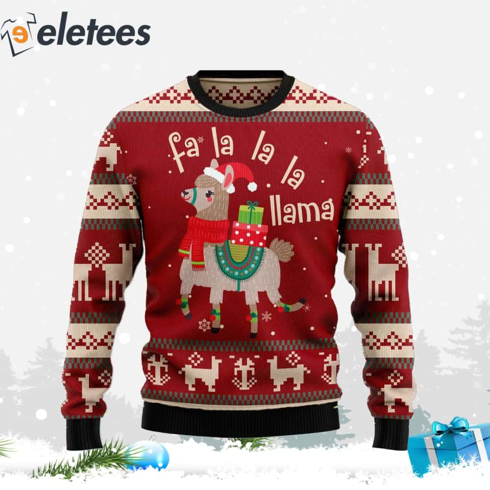 Llama Falalala Ugly Christmas Sweater