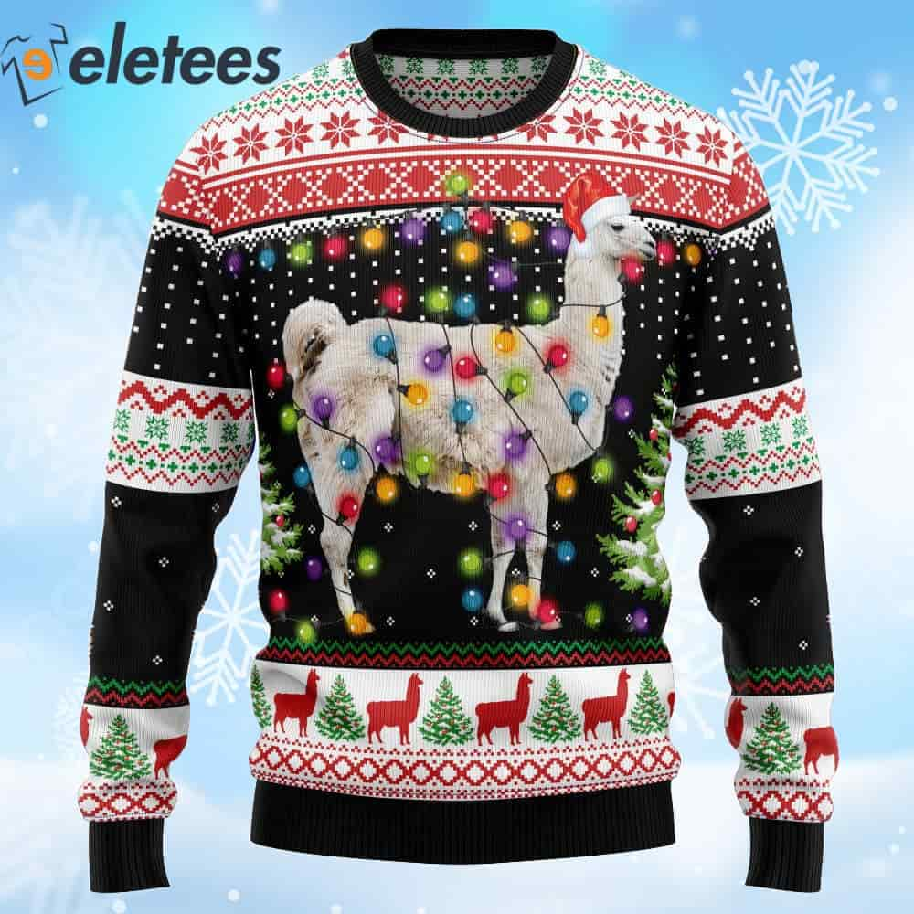 Llama Hit That Ugly Christmas Sweater