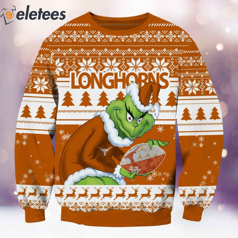 Longhorns Grnch Christmas Ugly Sweater