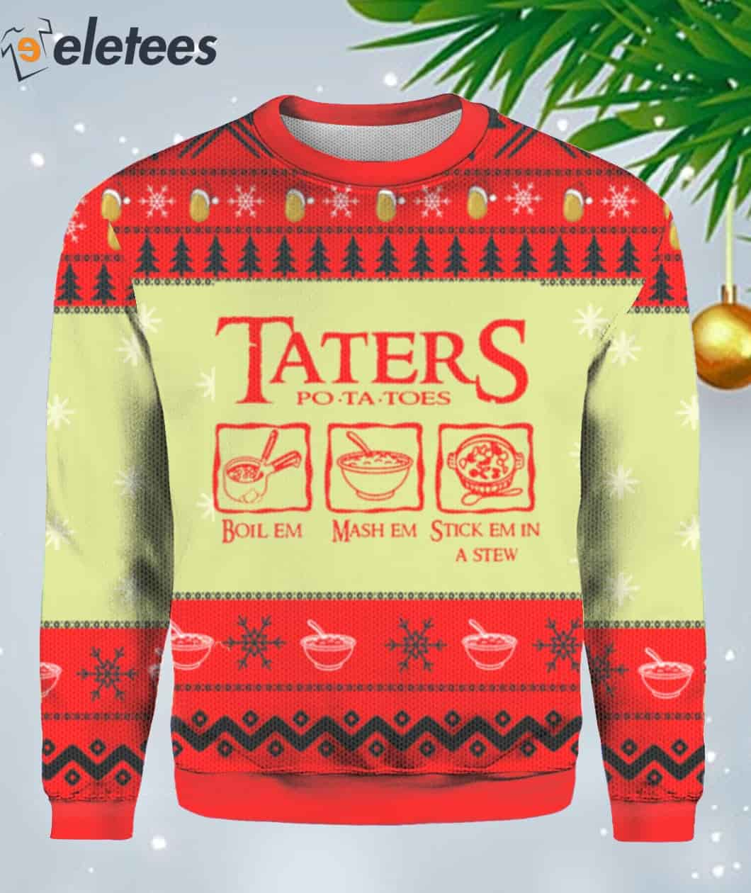 Lord of The Rings Taters Potatoes Ugly Christmas Sweater