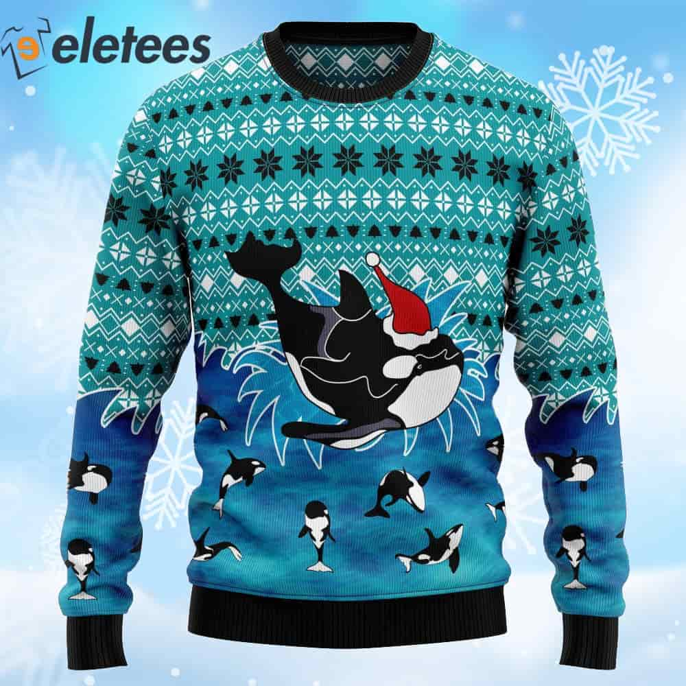 Love Oracle Killer Whale Ugly Christmas Sweater