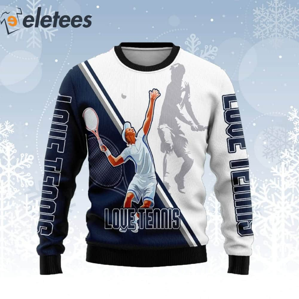 Love Tennis Ugly Christmas Sweater