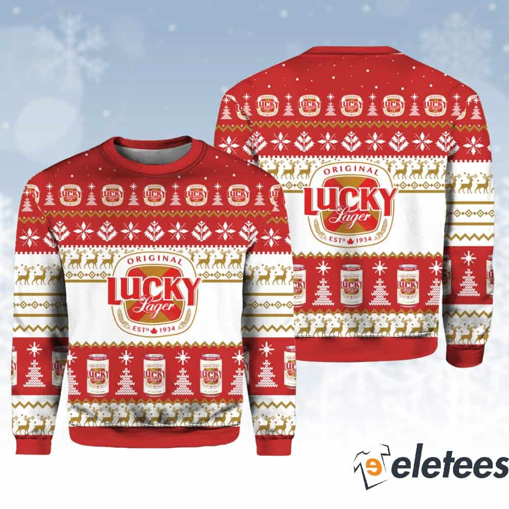 Lucky Lager Christmas Ugly Sweater