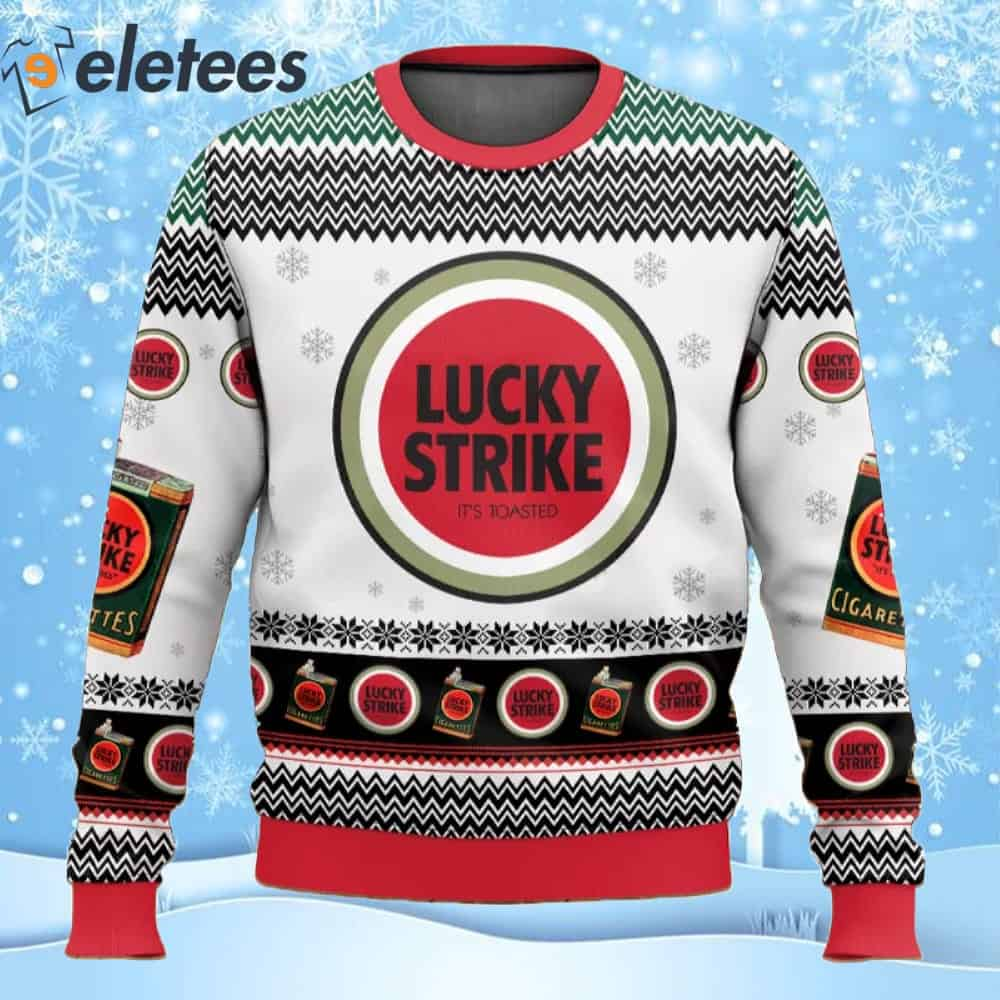 Lucky Strike Cigarette Ugly Christmas Sweater