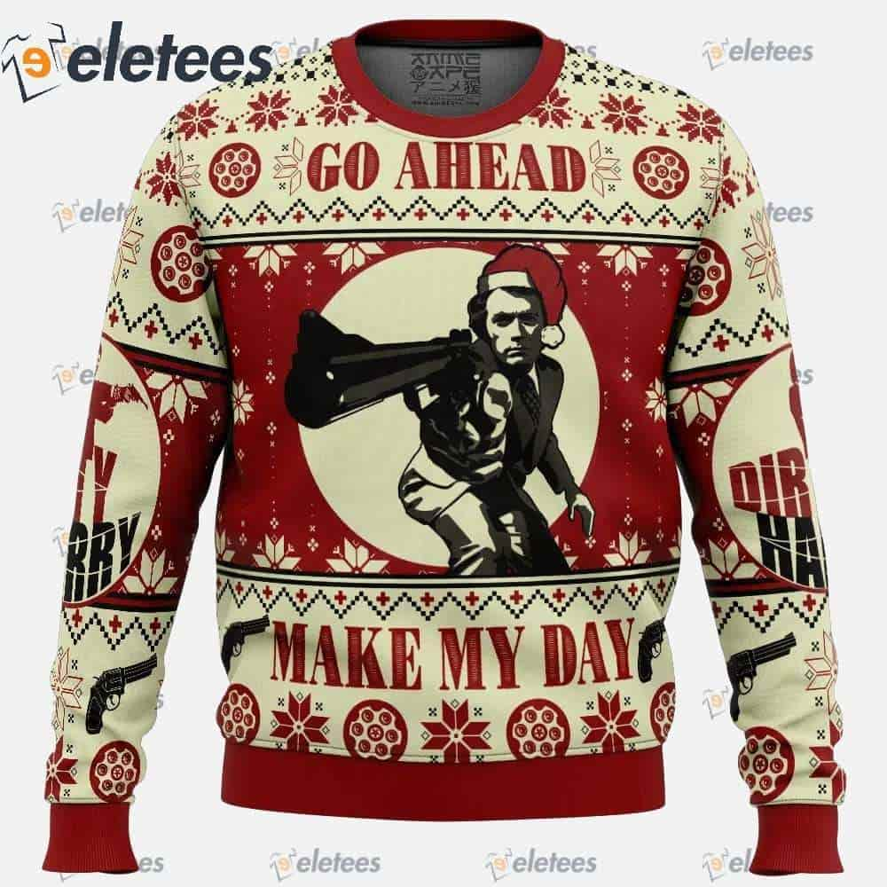 Make my Day Dirty Harry Ugly Christmas Sweater