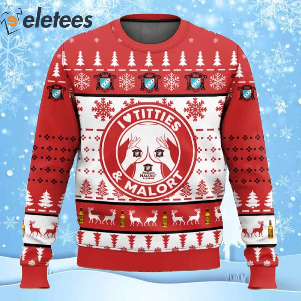 Malort Titties Ugly Christmas Sweater