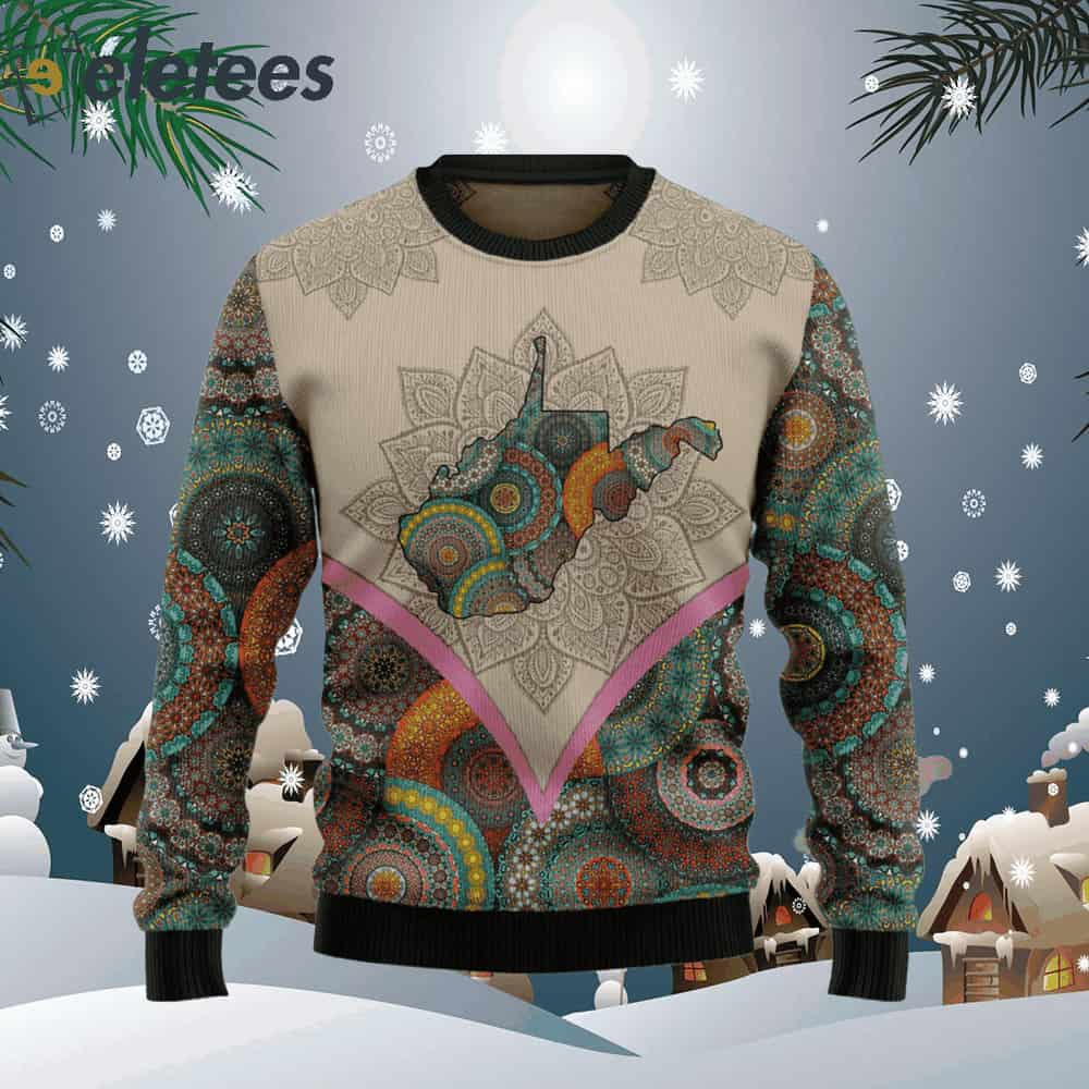 Mandala West Virginia Home Ugly Christmas Sweater