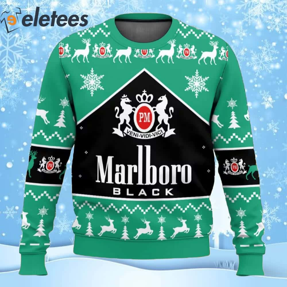 Marlboro Black Menthol Cigarette Ugly Christmas Sweater