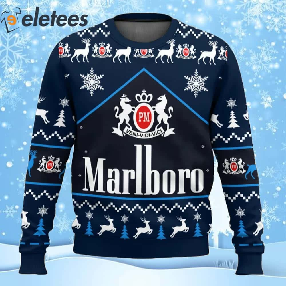 Marlboro Ice Blast Cigarette Ugly Christmas Sweater