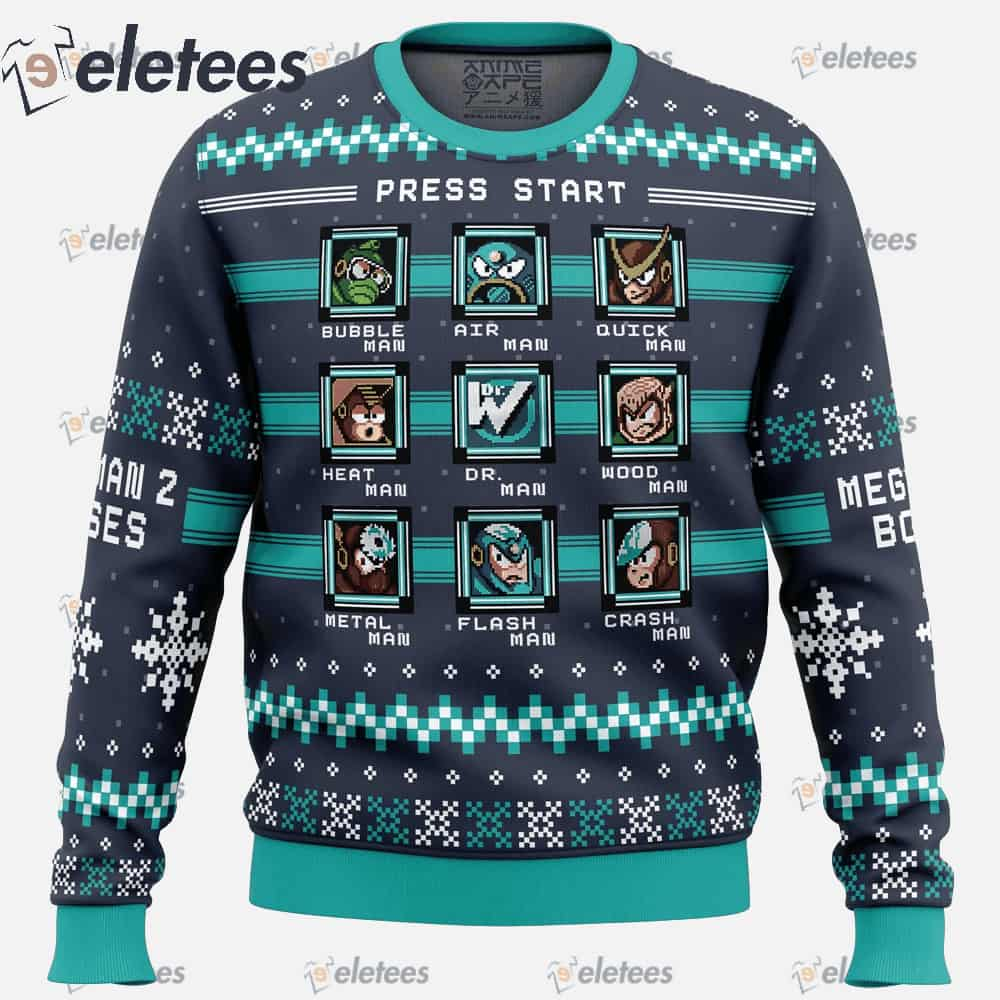 Mega Man 2 Bosses Ugly Christmas Sweater