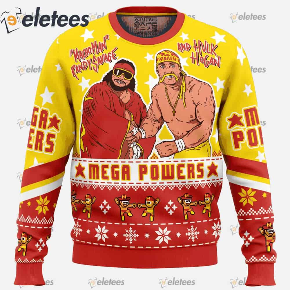 Mega Powers Macho Man and Hulk Hogan Ugly Christmas Sweater