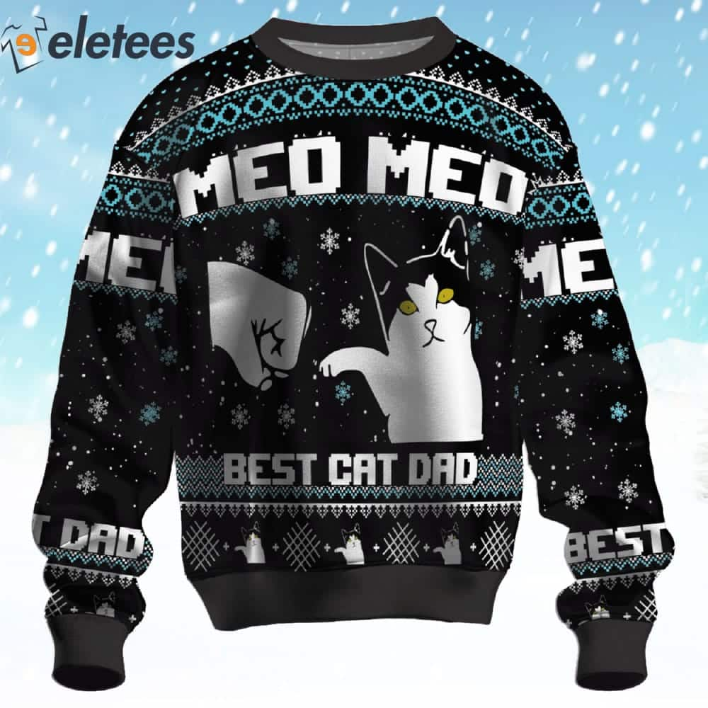 Meo Meo Best Cat Dad Ugly Christmas Sweater