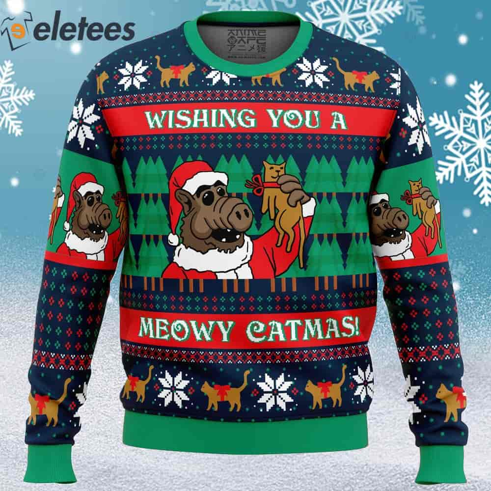 Meowy Catmas Alf Ugly Christmas Sweater