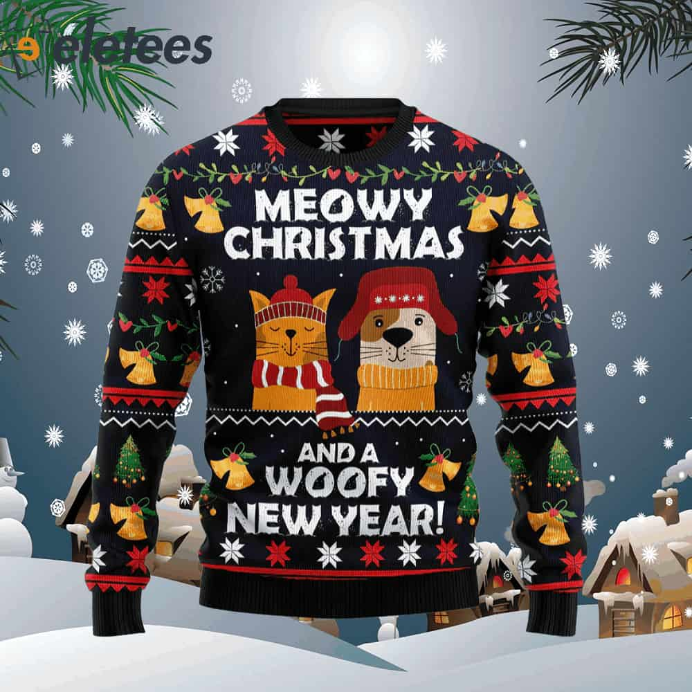 Meowy Christmas And Woofy New Year Ugly Christmas Sweater