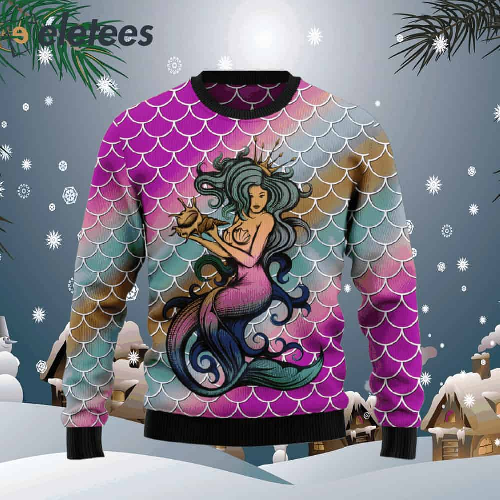 Mermaid Light Ugly Christmas Sweater