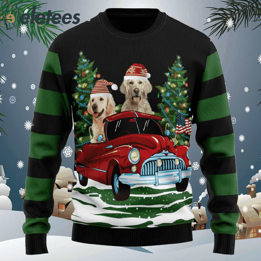 Merry Christmas Golden Retriever Ugly Christmas Sweater