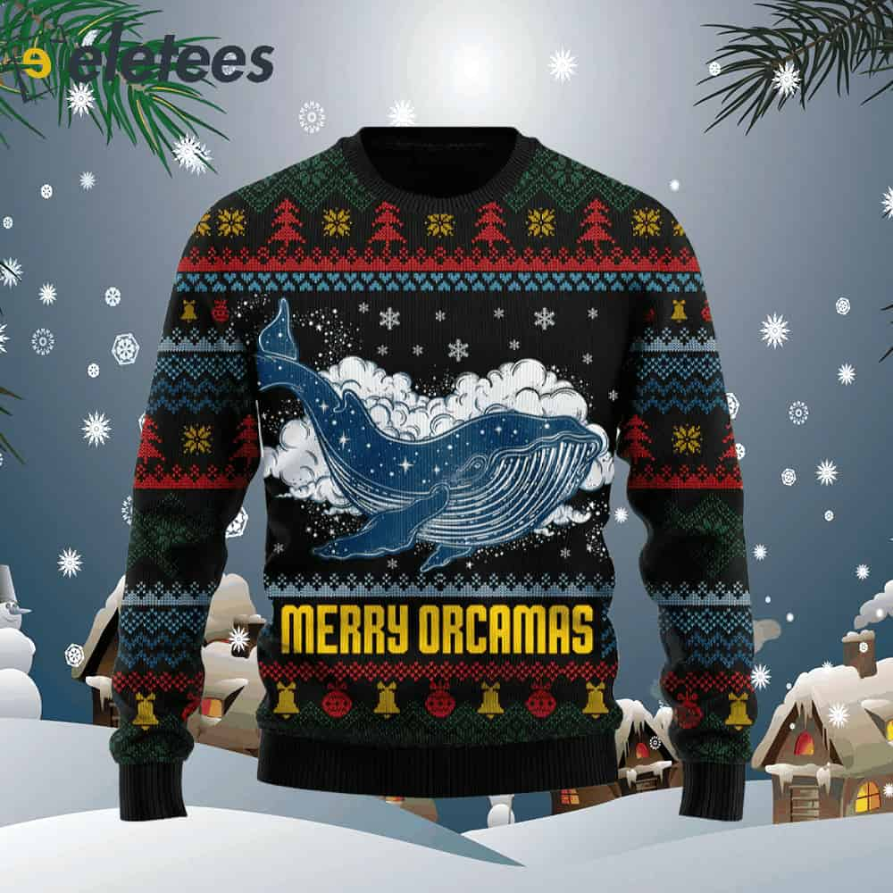 Merry Christmas Orcas Killer Whale Ugly Christmas Sweater