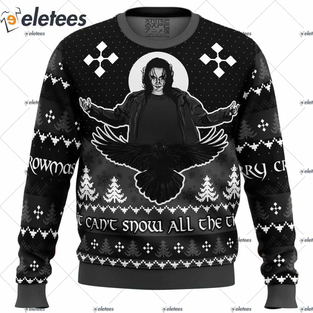 Merry Crowmas The Crow Ugly Christmas Sweater