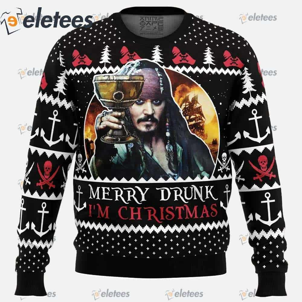 Merry Drunk I'm Christmas Pirates of the Caribbean Ugly Christmas Sweater