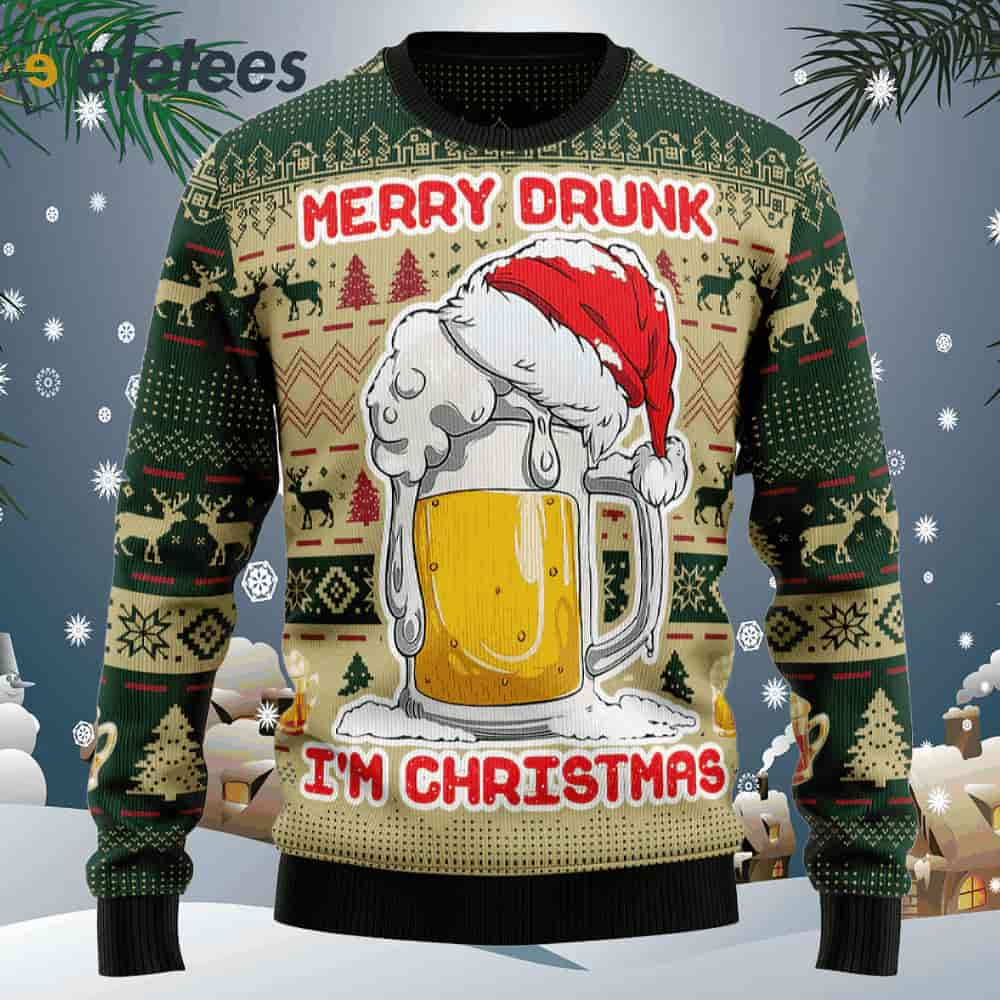 Merry Drunk Ugly Christmas Sweater