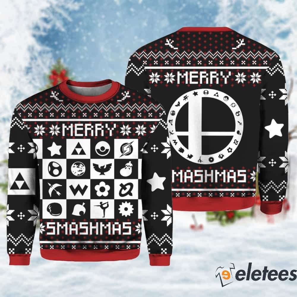 Merry Smashmas Super Smash Bros Ugly Christmas Sweater