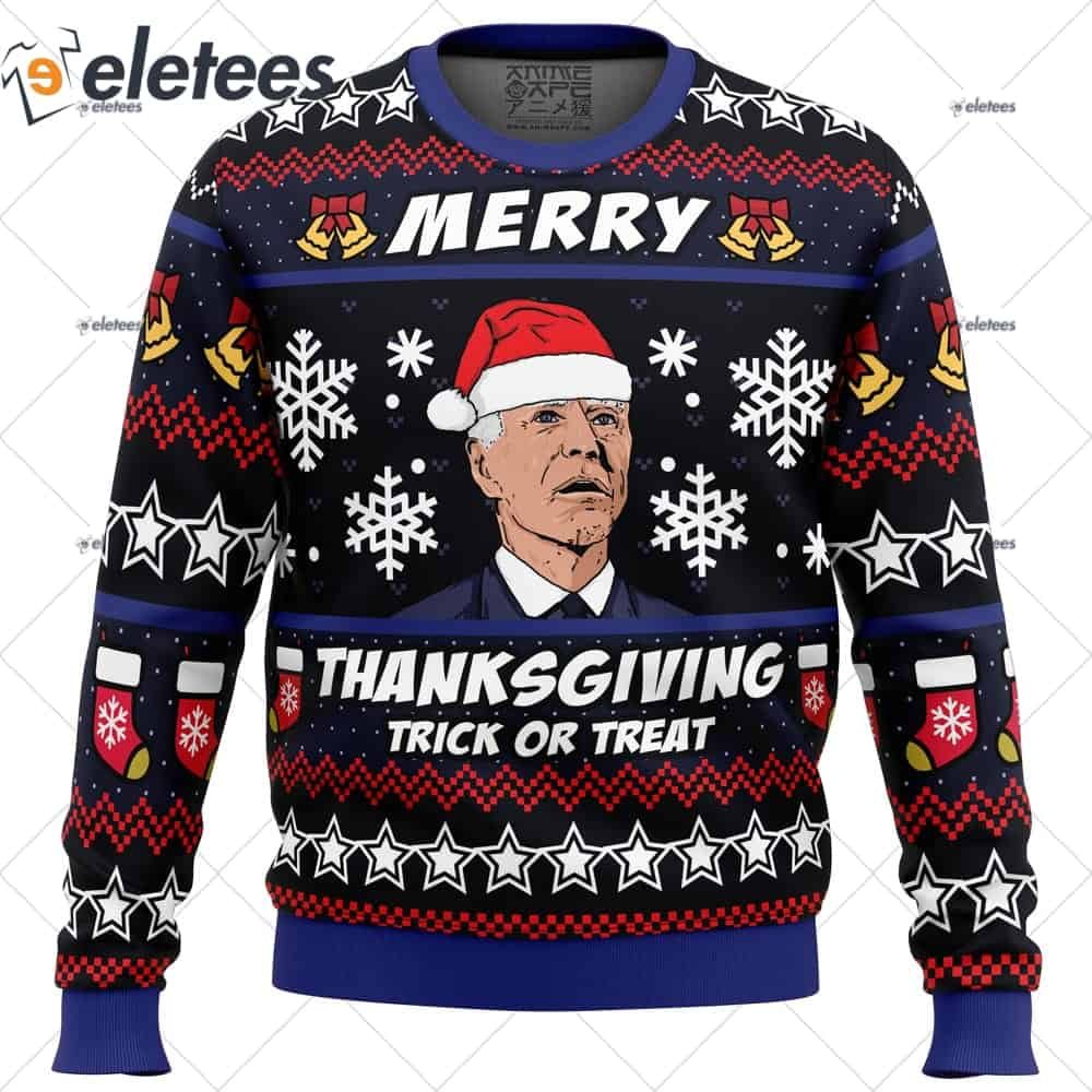 Merry Thanksgiving Biden Ugly Christmas Sweater