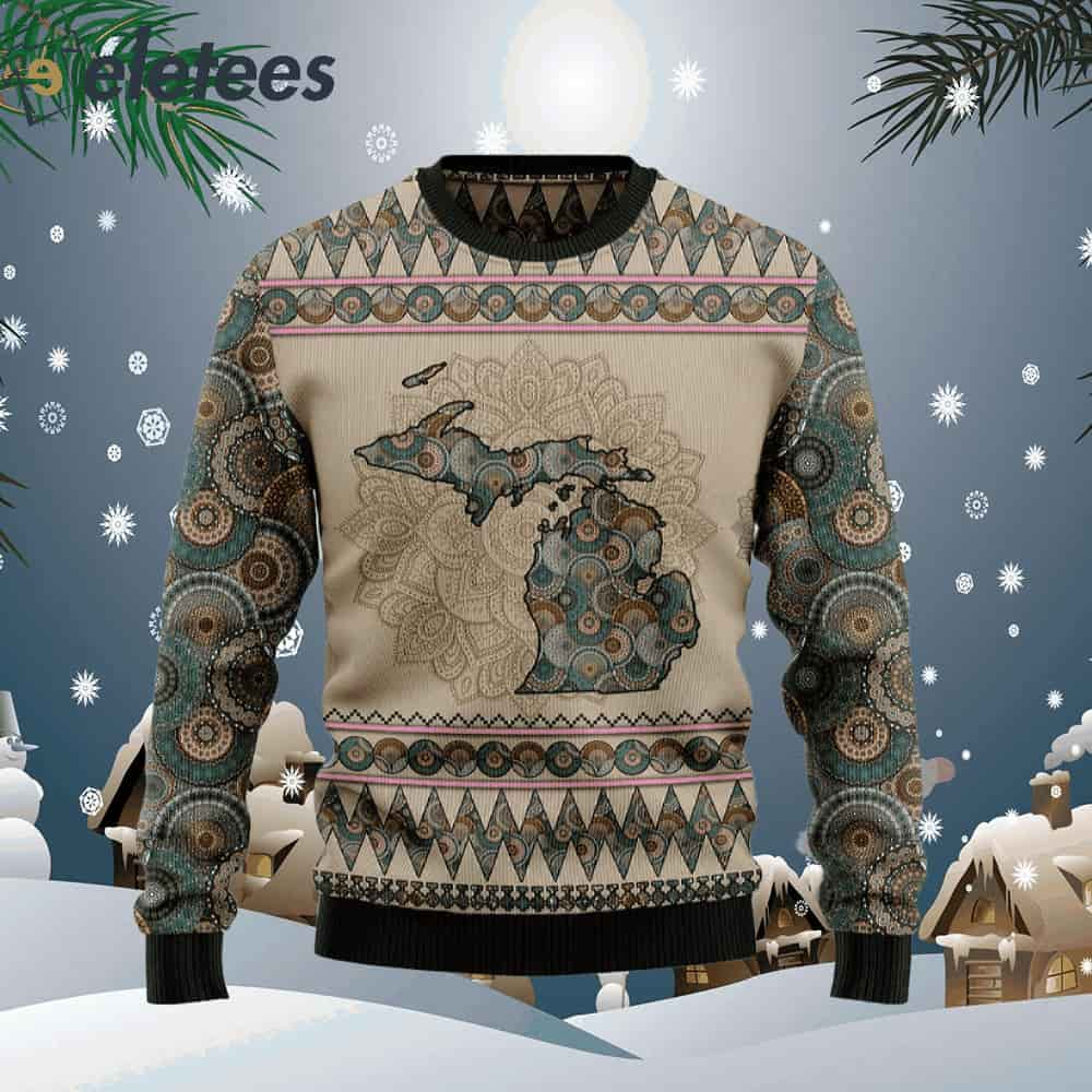 Michigan Mandala Ugly Christmas Sweater