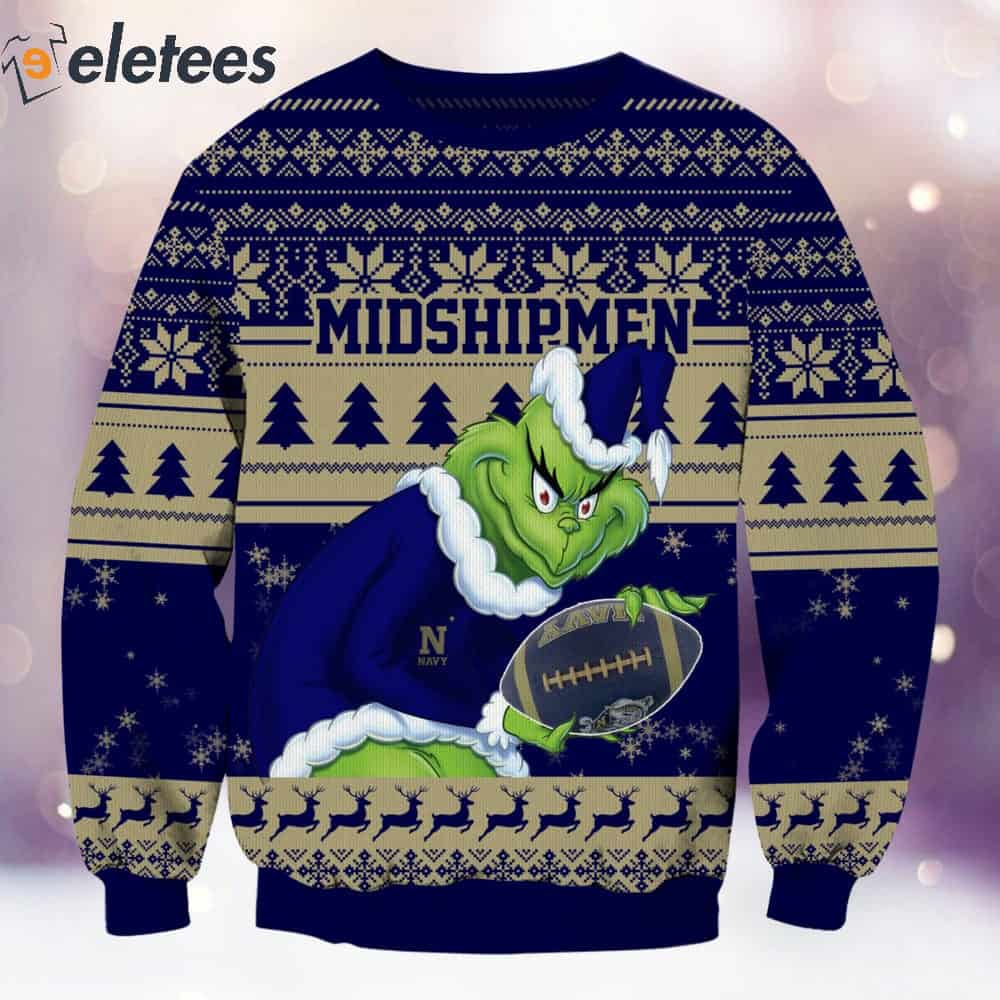 Midshipmen Grnch Christmas Ugly Sweater