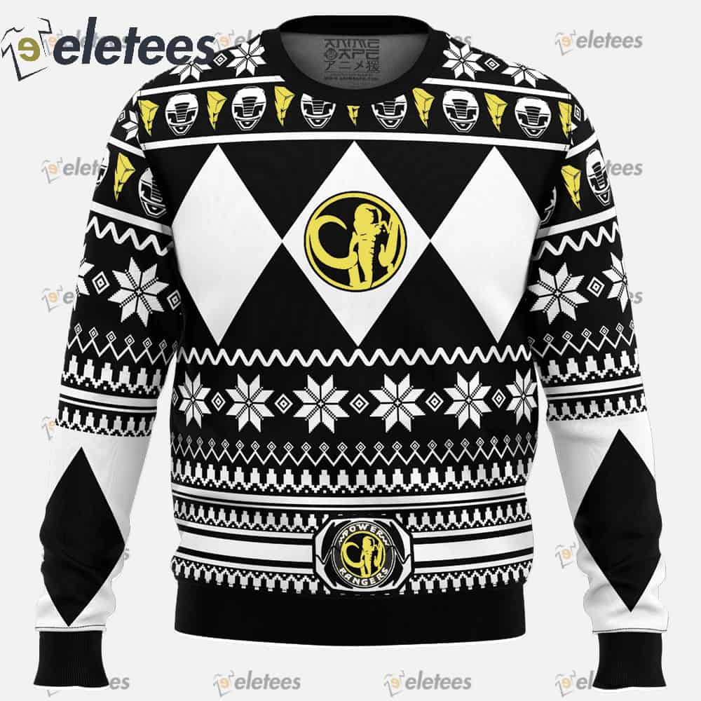 Mighty Morphin Black Ranger Power Rangers Ugly Christmas Sweater